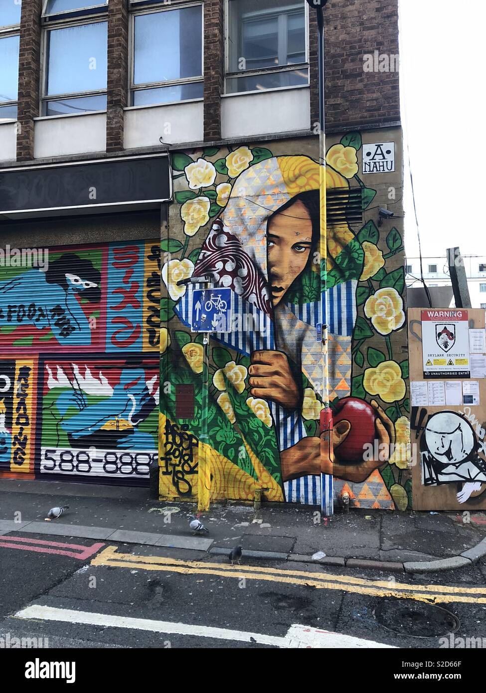 Street Art Graffiti in Shoreditch, London. Rivington Street Stockfoto