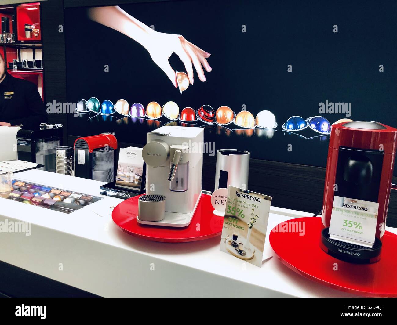 Nespresso Kaffeemaschine. Stockfoto