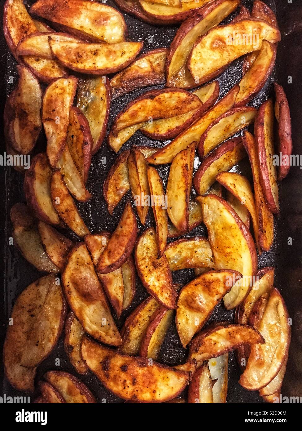 Kartoffelspalten Stockfoto