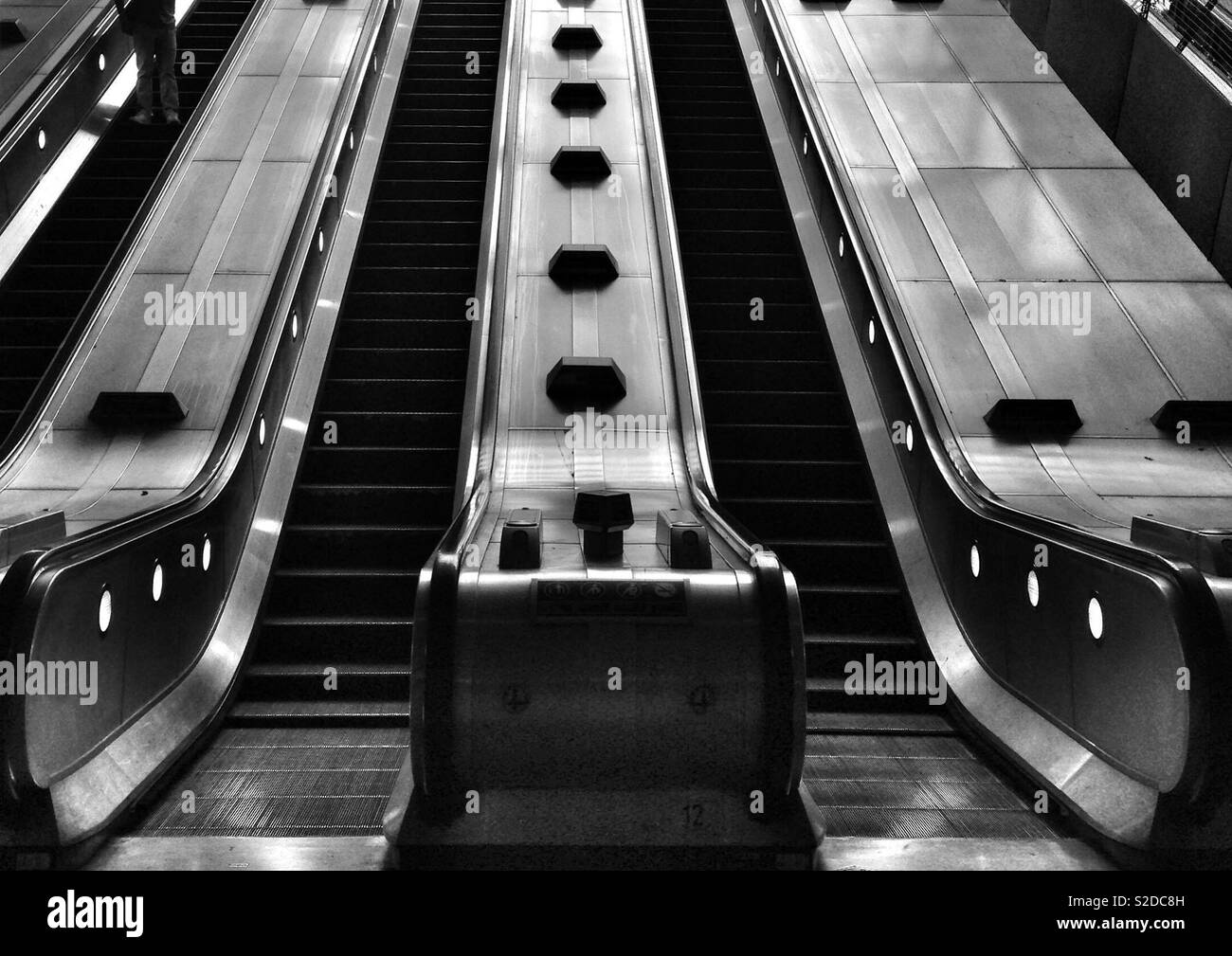 London tube Fahrtreppen Stockfoto