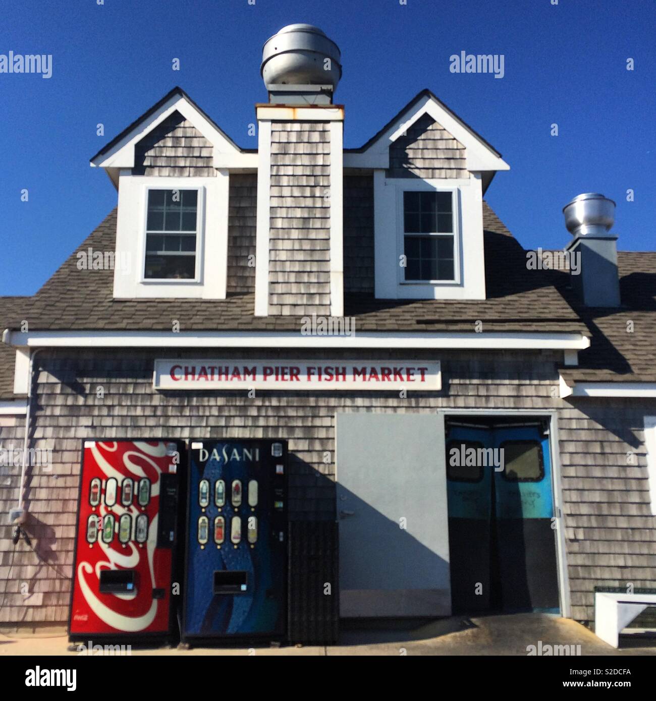 Chatham Pier Fischmarkt, Chatham, Cape Cod, Massachusetts, United States Stockfoto