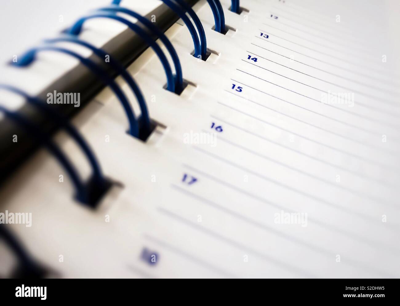 Nahaufnahme einer Spirale Tagebuch agenda - Smartphone-aufgenommenes Stockfoto