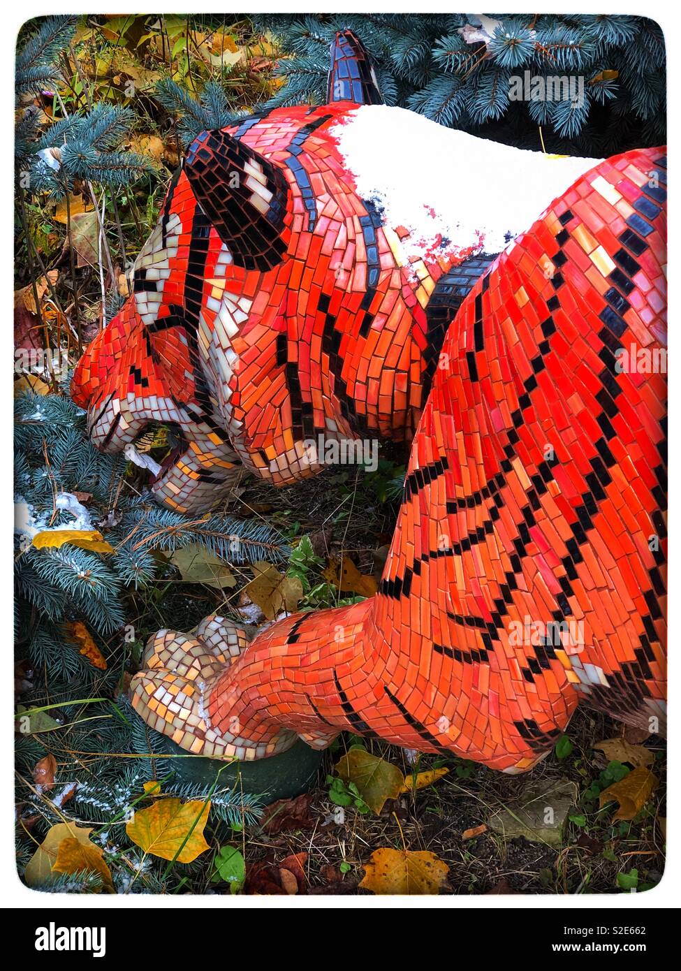 Tiger aus Mosaikfliesen Stockfoto