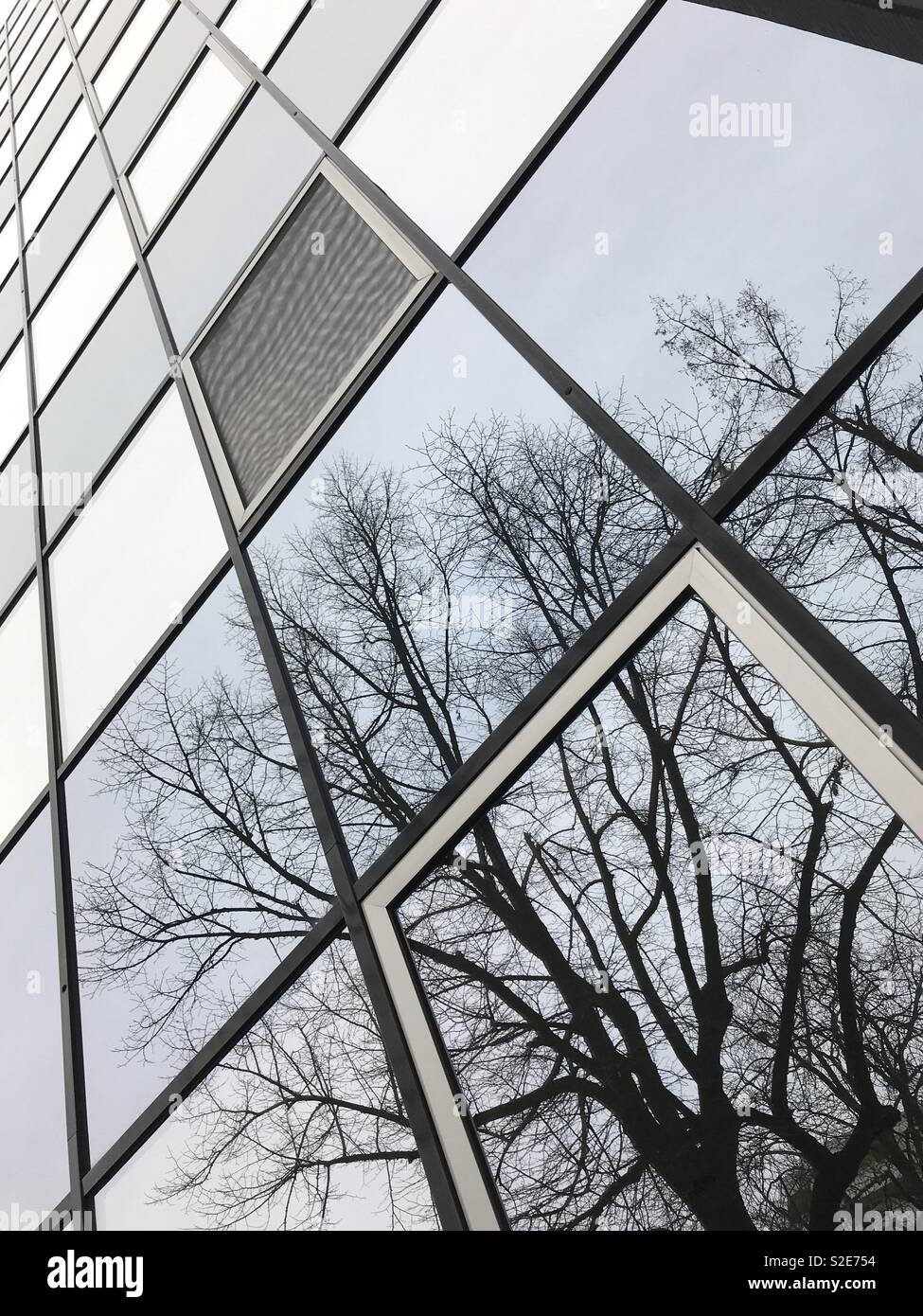 Spiegelhäuserfront Stockfoto