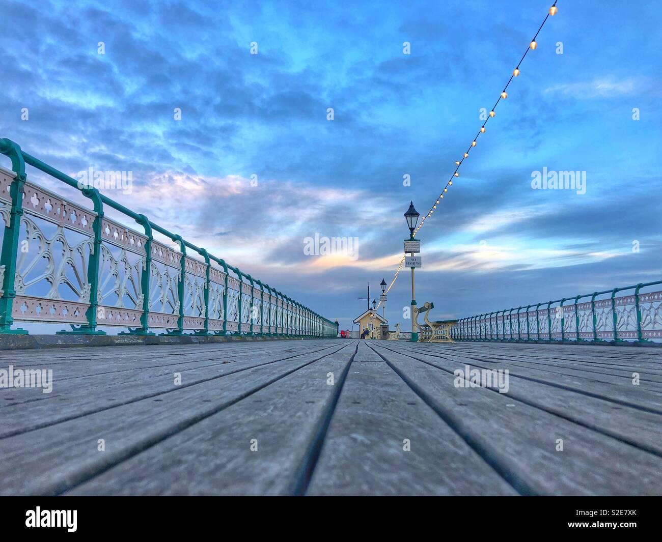 Penarth pier, am frühen Abend, November. Stockfoto