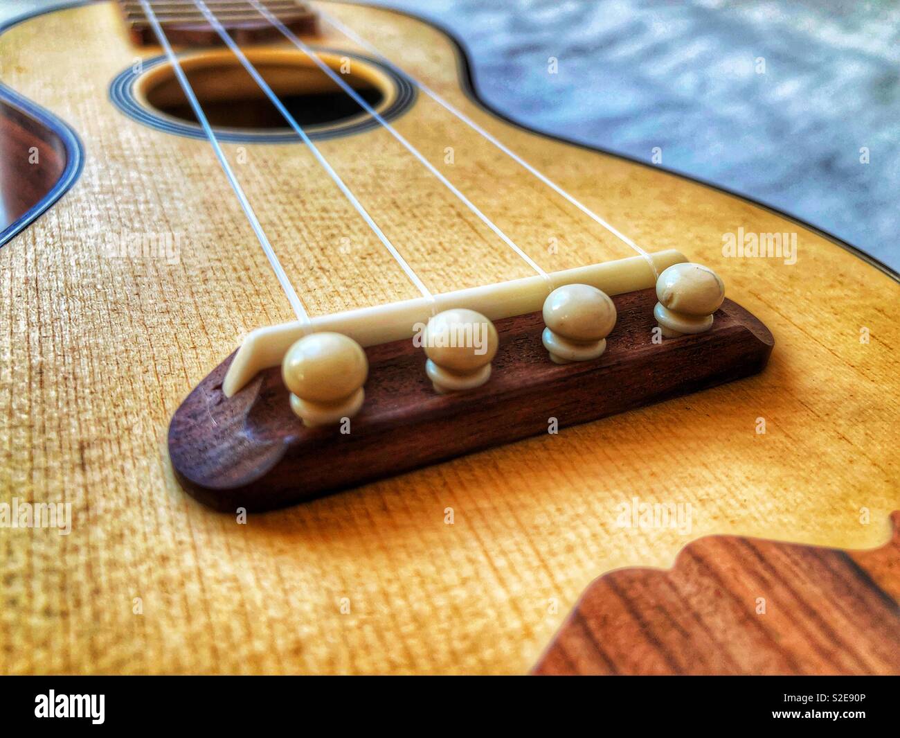 Eine Machete, ein traditionelles Instrument der Madeira - Smartphone-aufgenommenes Stockfoto