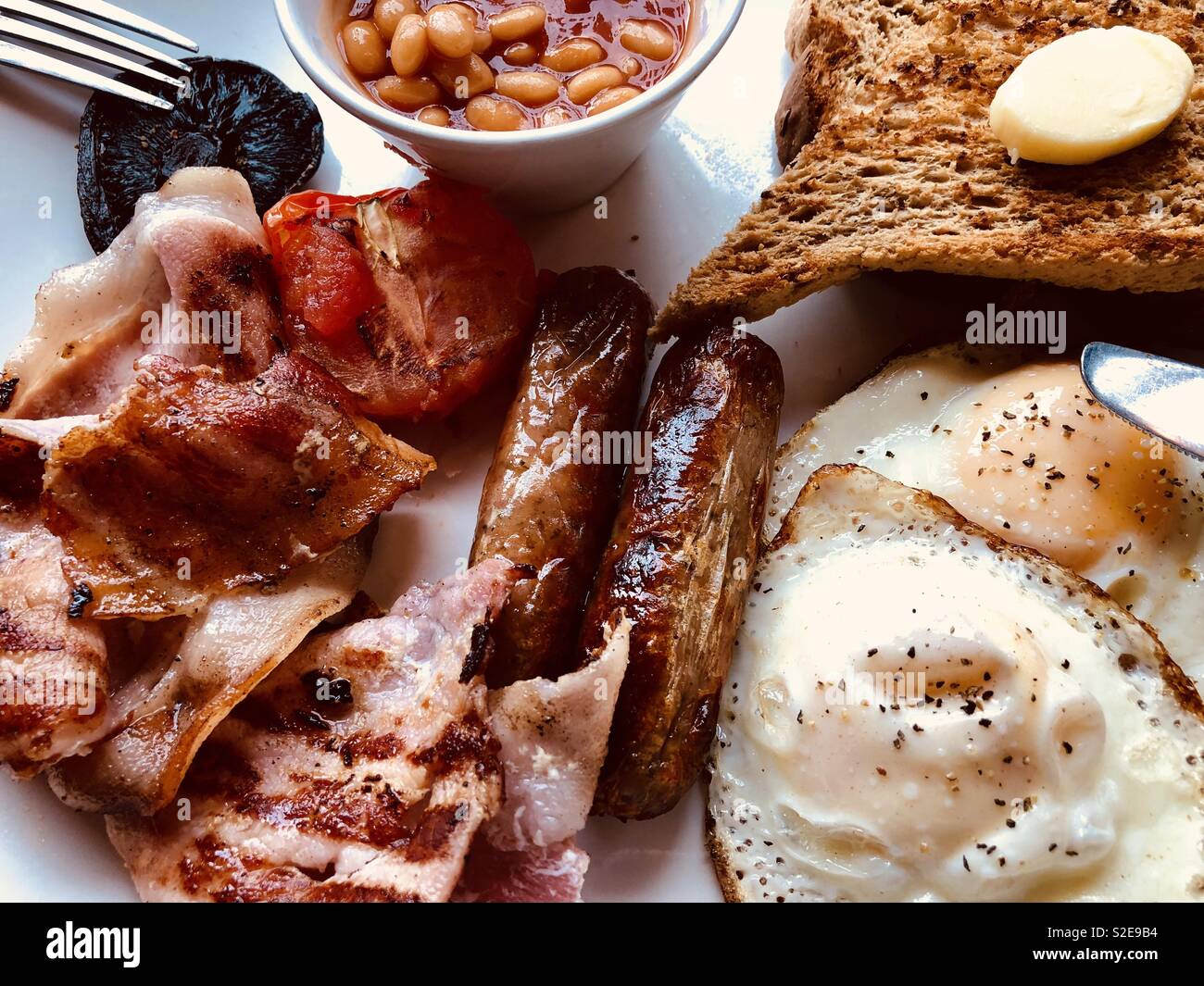 Typisch englisches Frühstück. Stockfoto