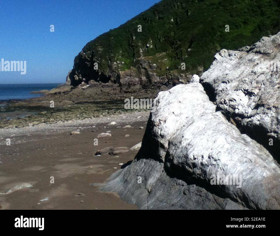 Wild pear Strand, Combe Martin, Devon, Vereinigtes Königreich, Stockfoto