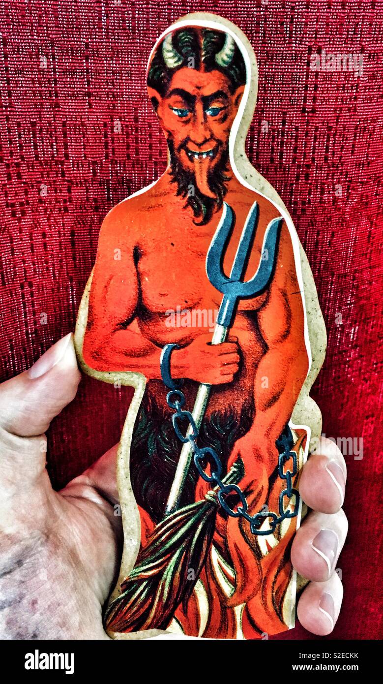 Krampus Weihnachten Cookie für ein herrlich verrückte Weihnachten - Smartphone-aufgenommenes Stockfoto