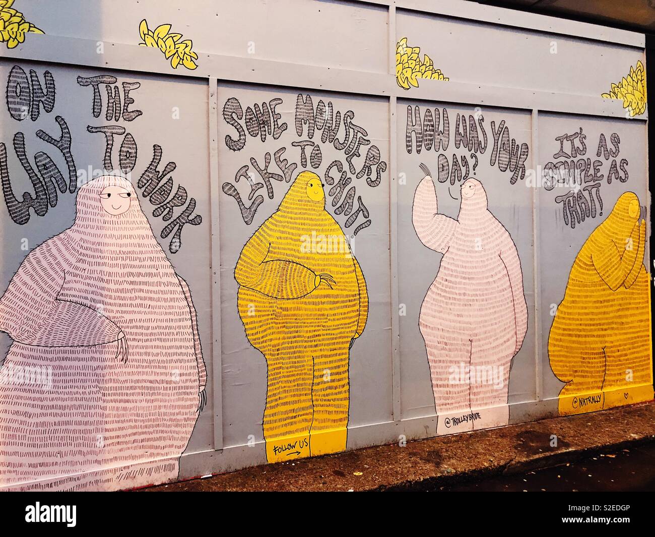 Schrullig und Spaß graffiti in Shoreditch, London, England Stockfoto
