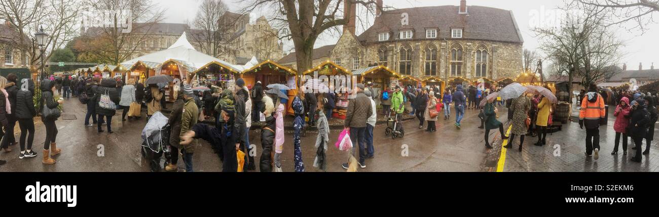 Winchester Cathedral Weihnachtsmarkt, Winchester, Hampshire, England, Vereinigtes Königreich. Stockfoto