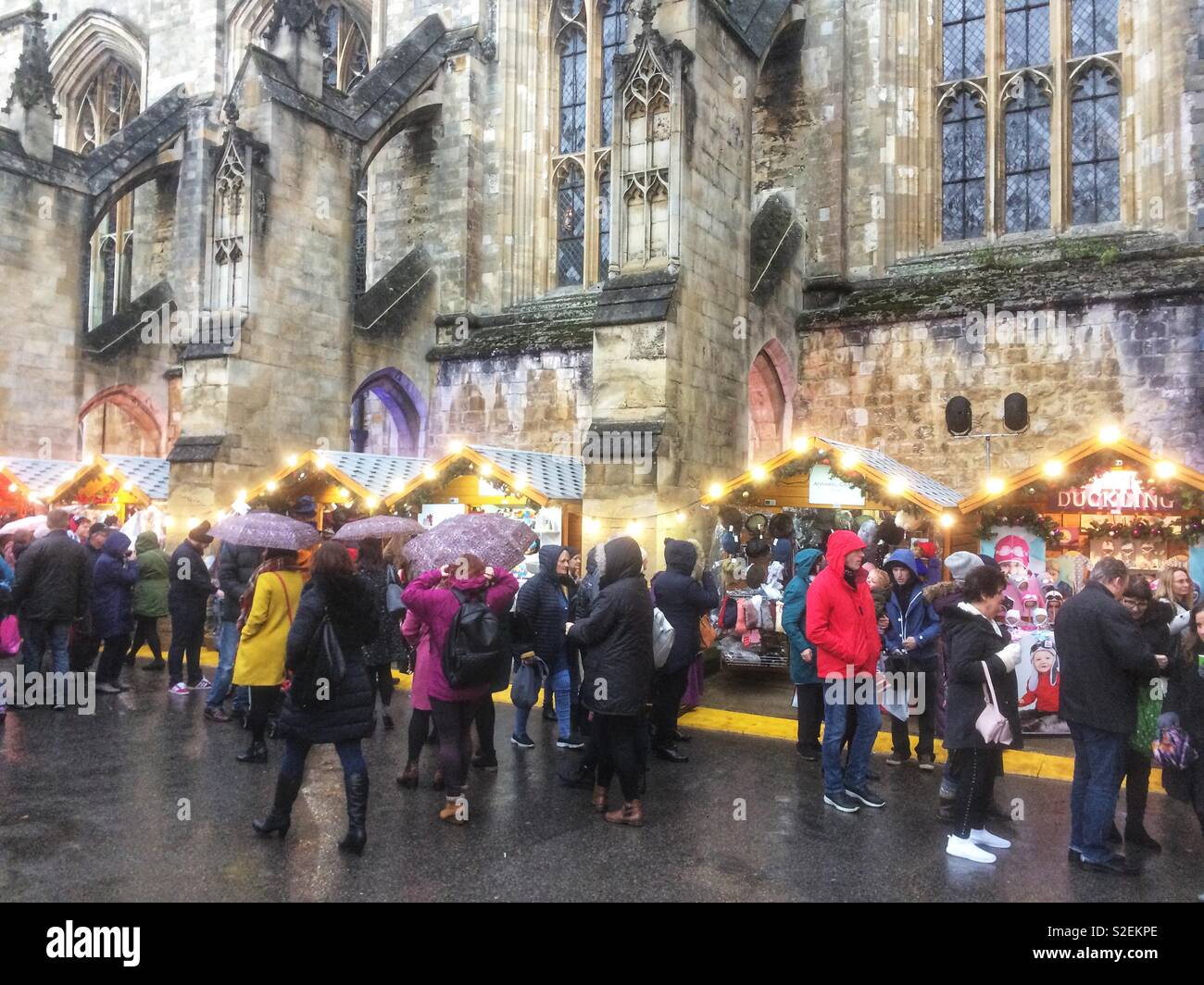 Winchester Cathedral Weihnachtsmarkt, Winchester, Hampshire, England, Vereinigtes Königreich. Stockfoto