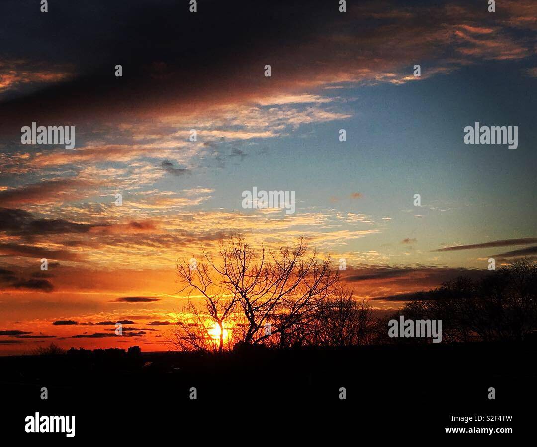 Sonnenuntergang Farben Stockfoto