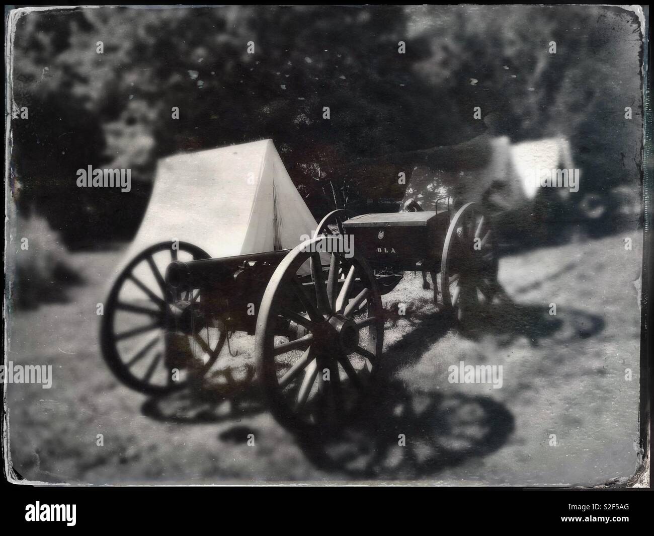 Vintage Bürgerkrieg Kanone - Smartphone-aufgenommenes Stockfoto