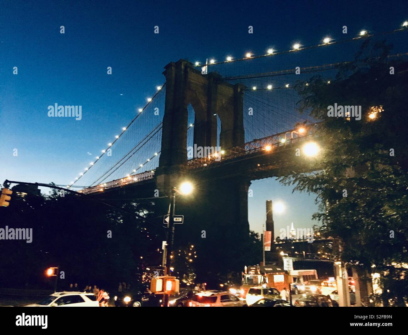 Brooklyn Bridge Night Tour Stockfoto