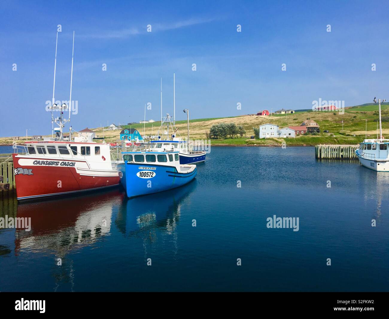 Fischerboote in Cheticamp Stockfoto