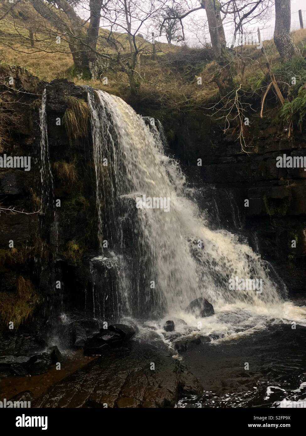 Wasserfall in den Yorkshire dales Stockfoto