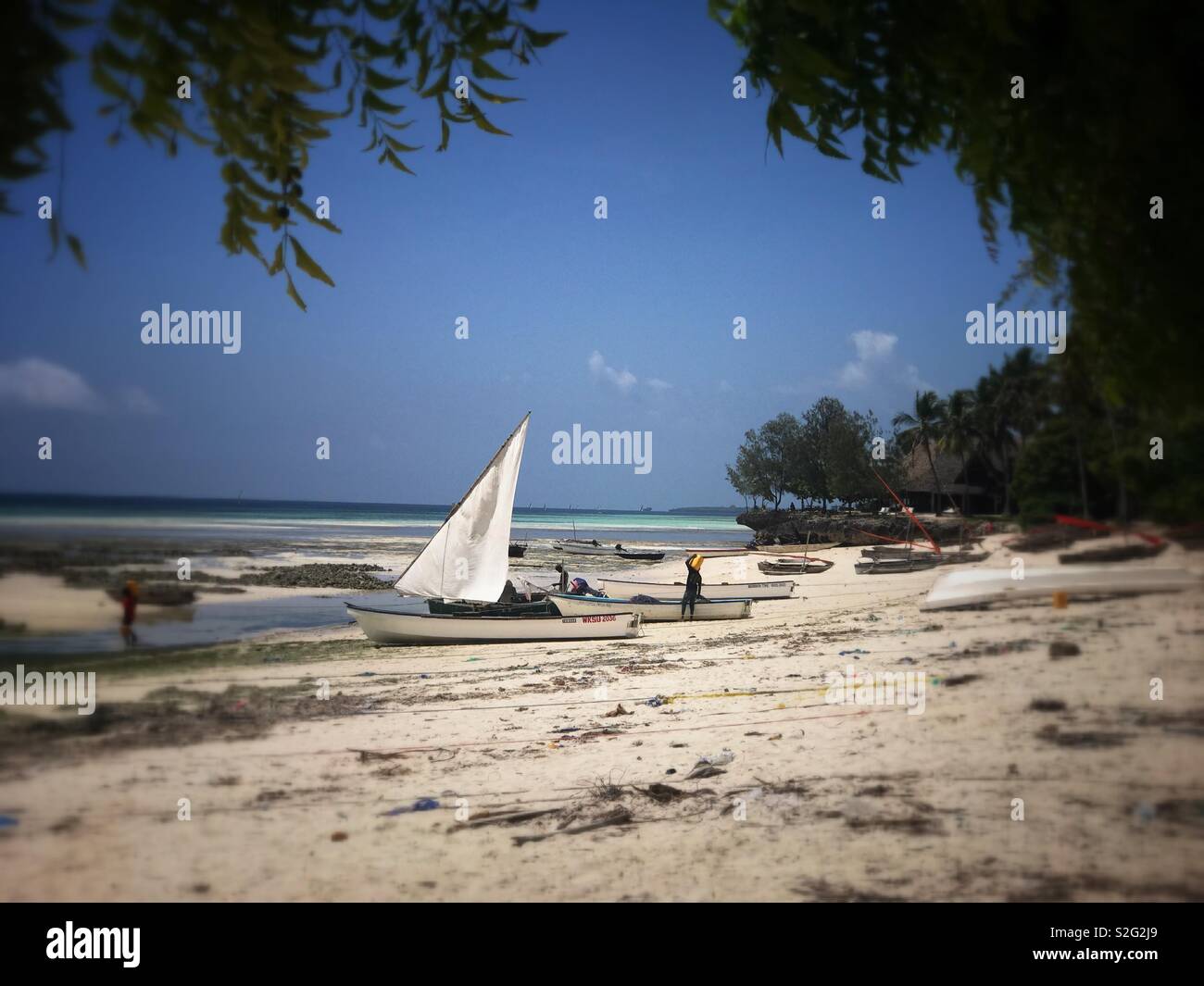 Tropical Beach: Sansibar - Smartphone-aufgenommenes Stockfoto