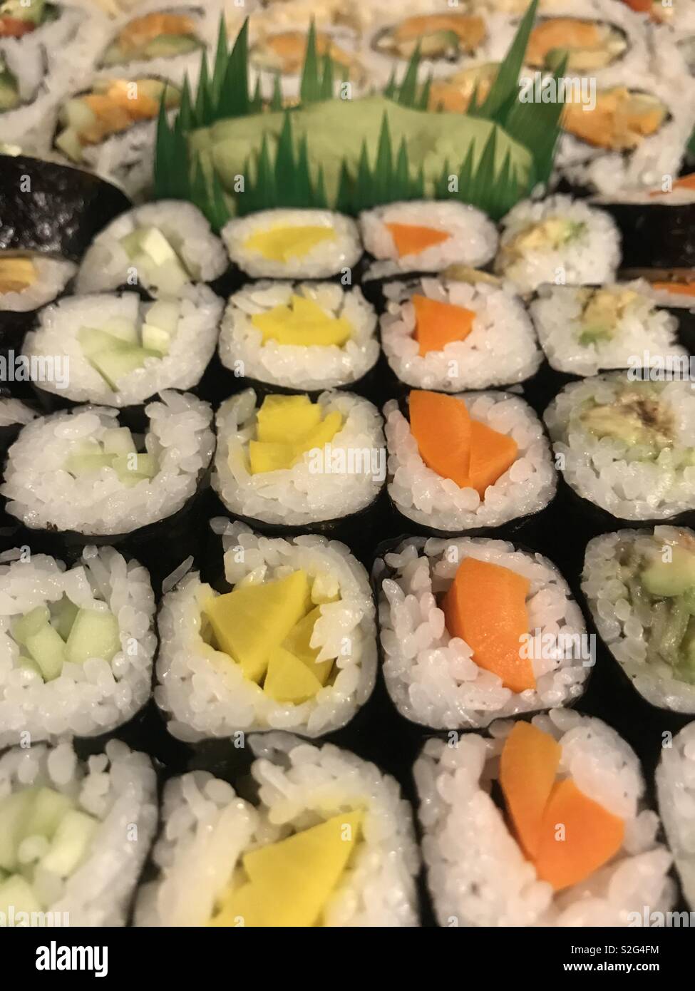 Veggie sushi Platte Stockfoto