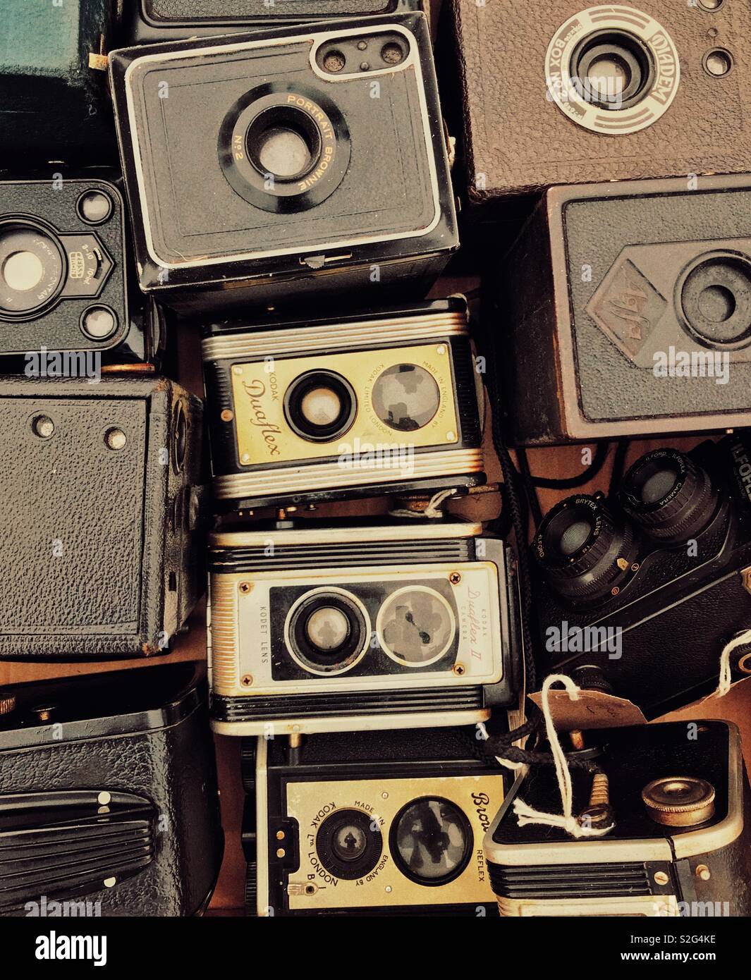 Eine Sammlung von alten Film Kameras Stockfoto