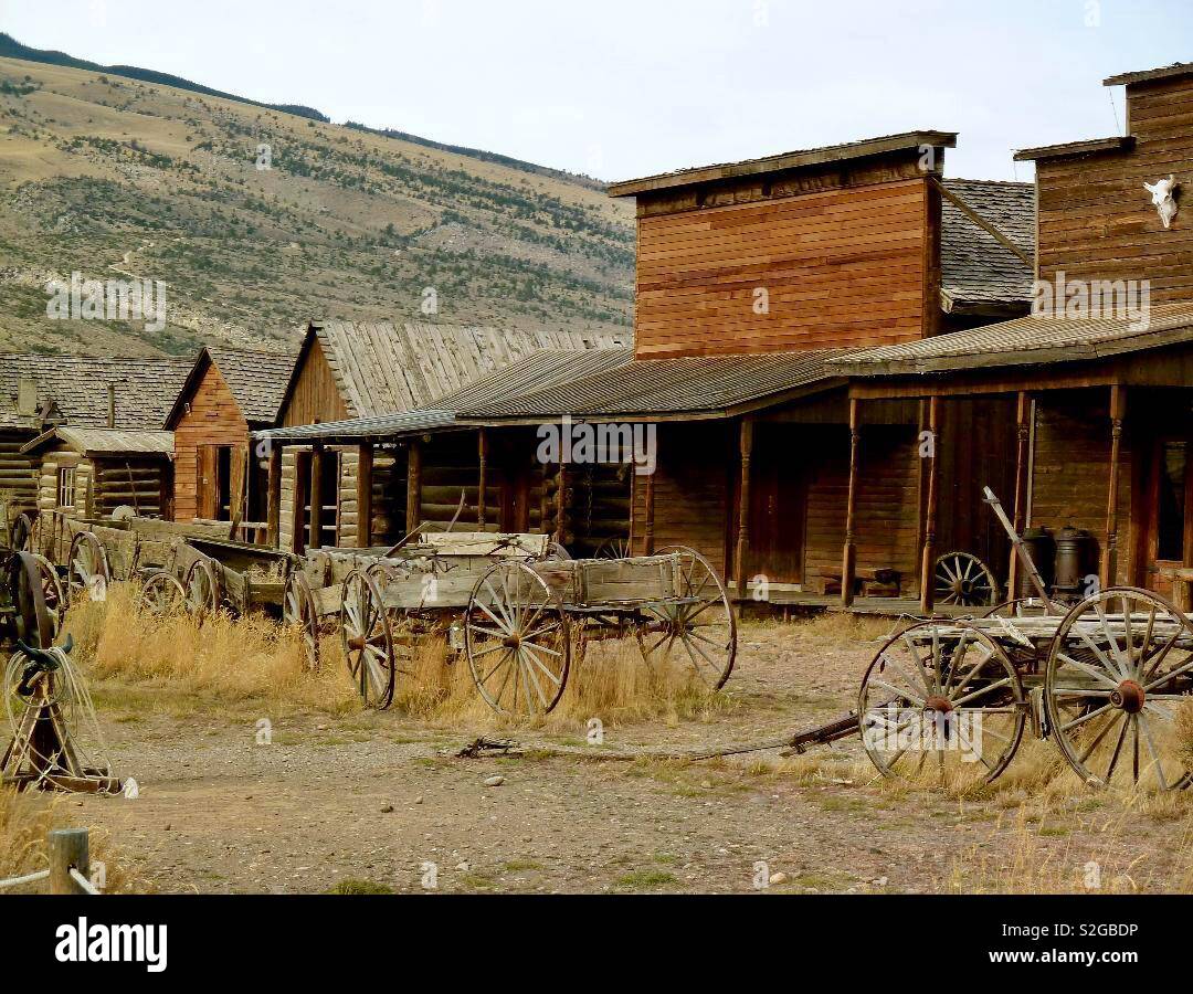 Alte verlassene Geisterstadt Cody, Wyoming Stockfoto