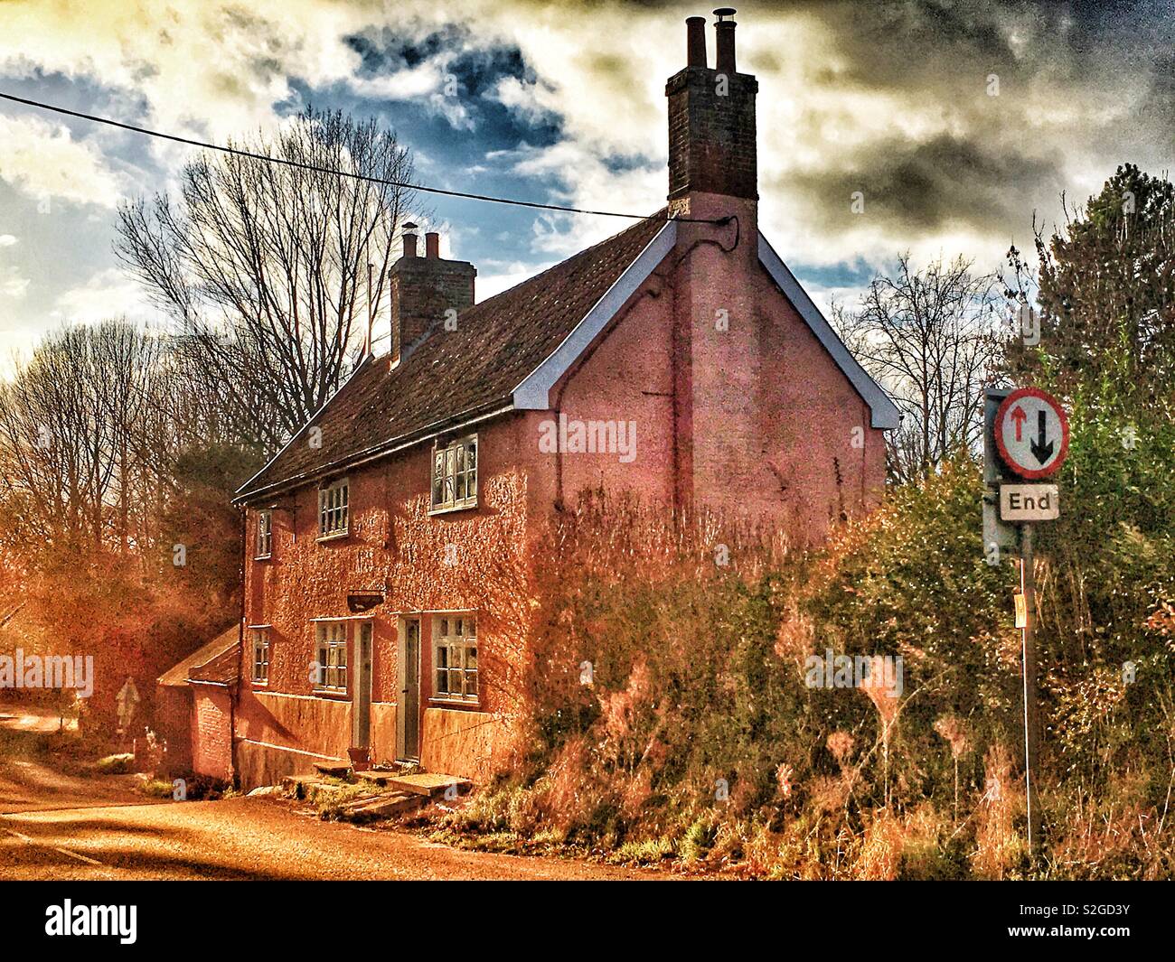 Ehemalige öffentliche Haus jetzt Wohn-, Hollesley Suffolk UK Stockfoto