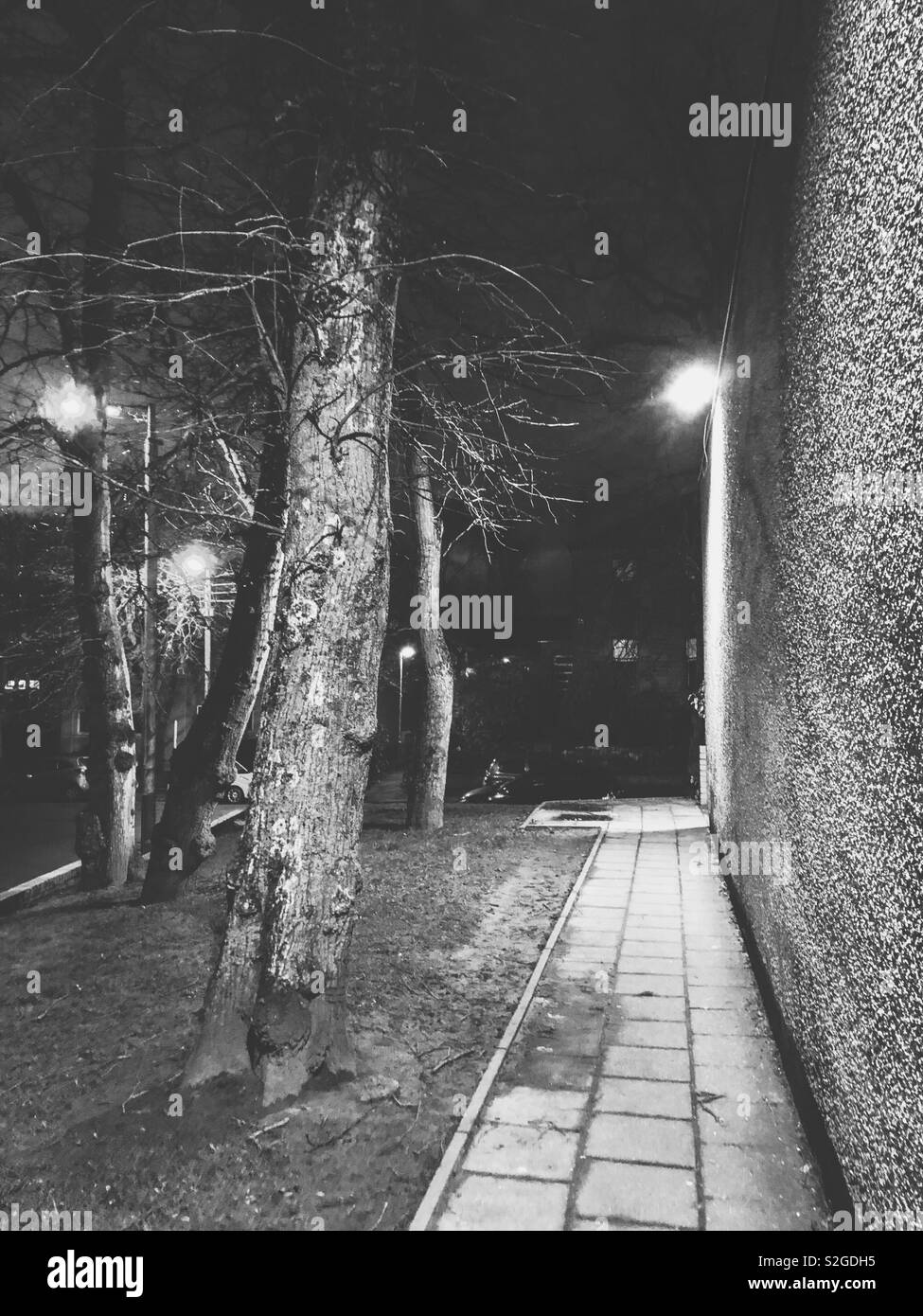 Lane in der Nacht. Glasgow. Schottland. UK. Stockfoto