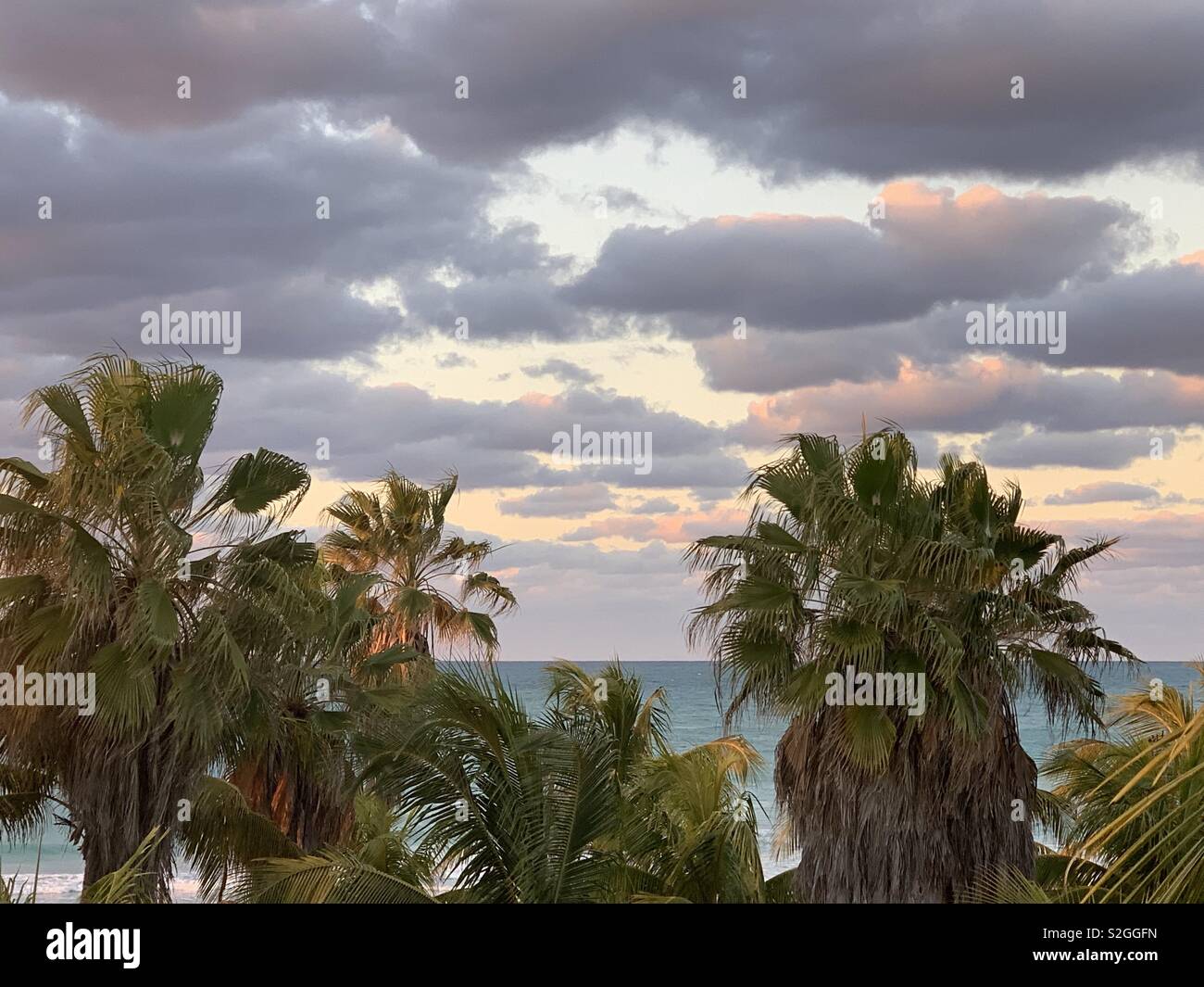 Sonnenuntergang vom Balkon Hotel am Strand von Varadero Kuba. Januar 2019 Stockfoto