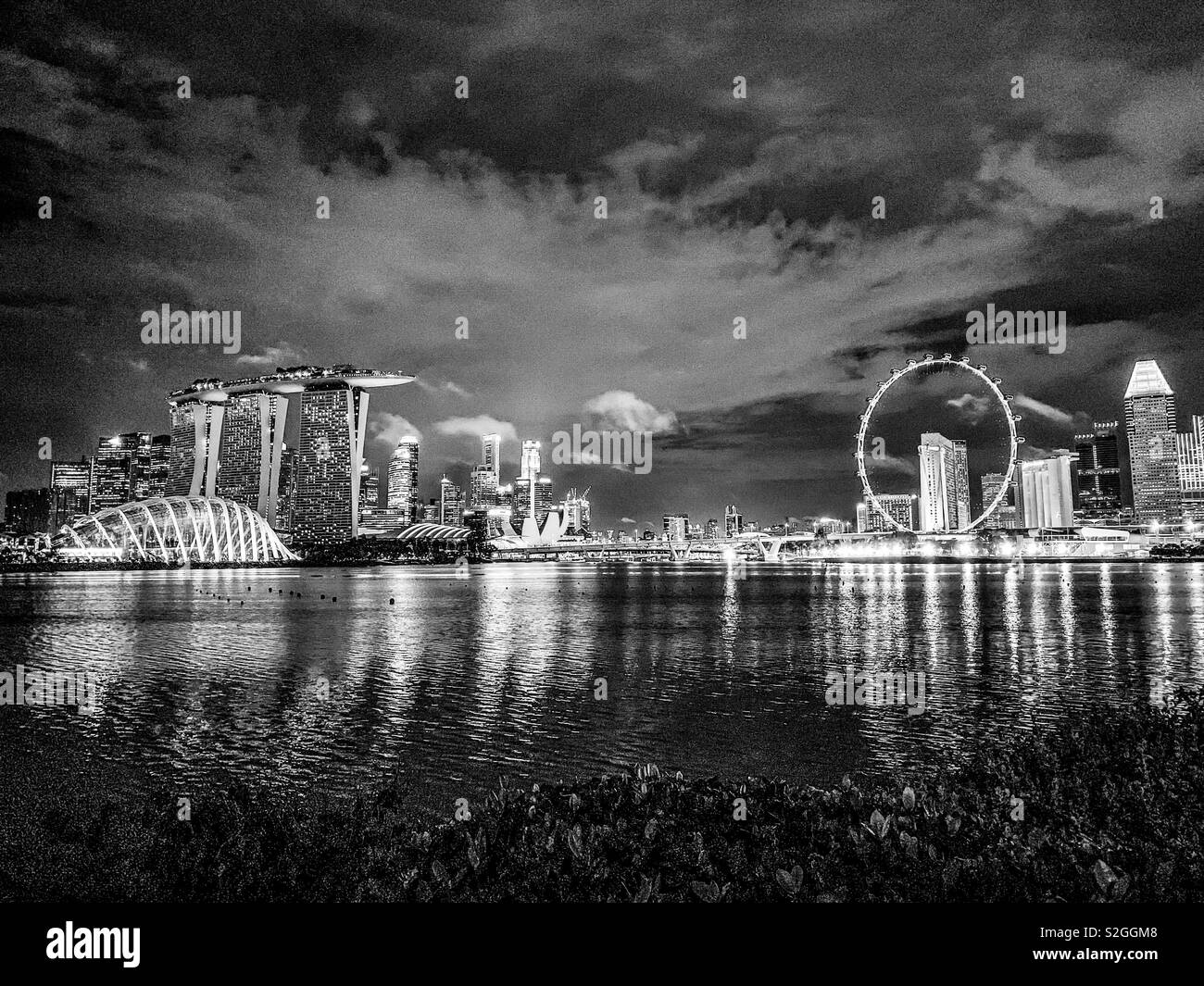 Singapur Stadt in Schwarz und Weiß. Stockfoto