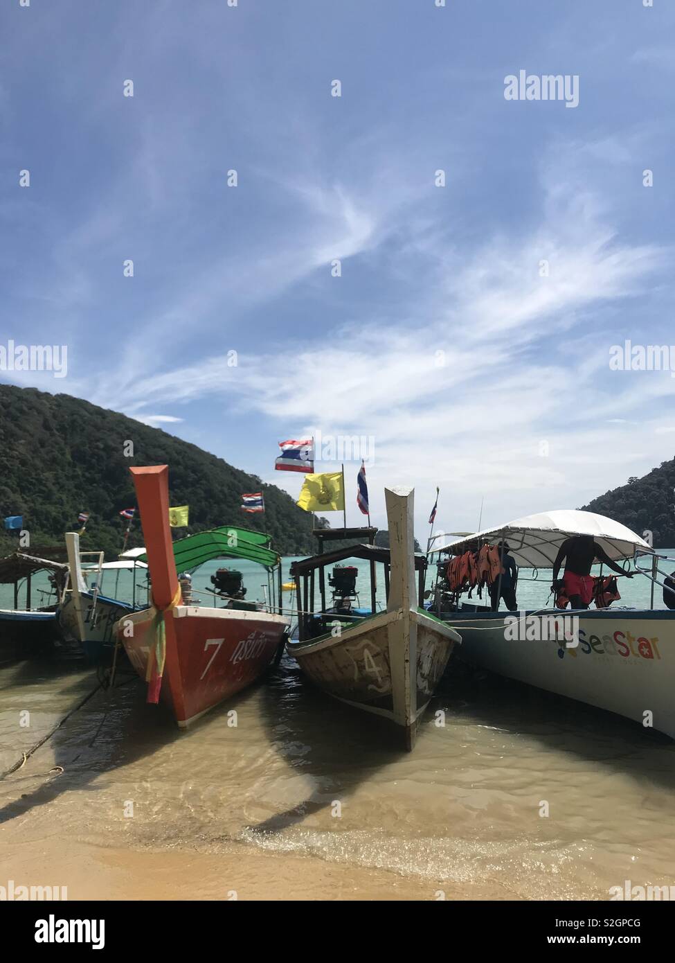 Long-tail Boote Thailand Stockfoto