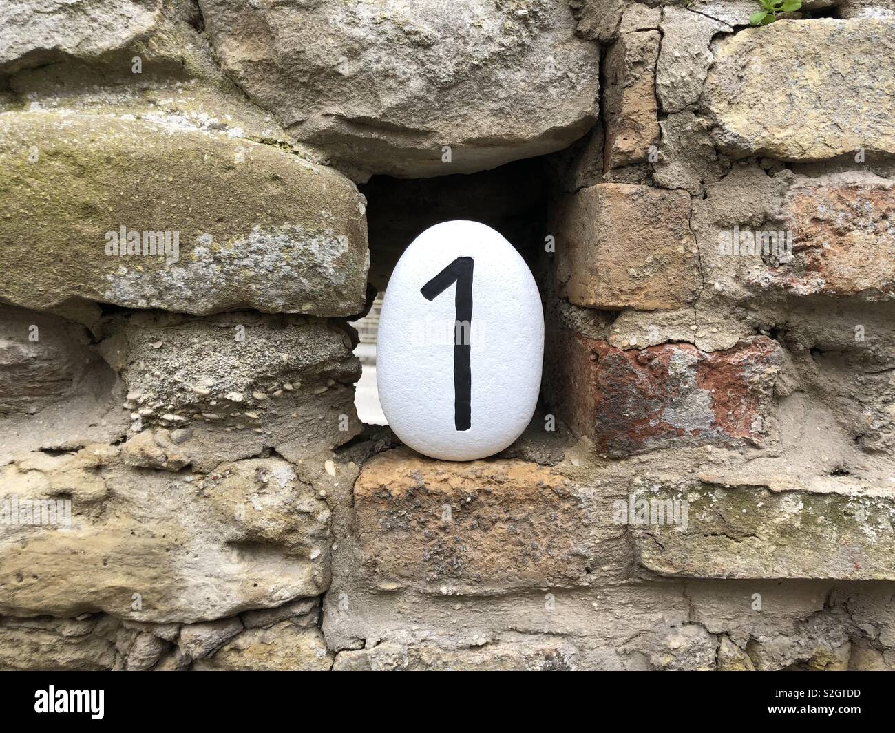 Nummer eins - Smartphone-aufgenommenes Stockfoto