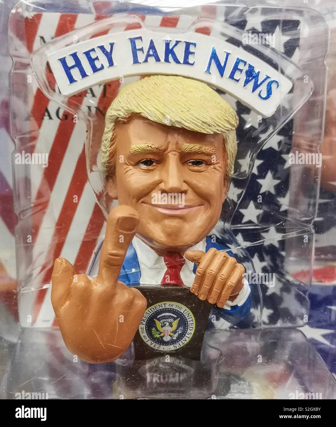 Das Trump Statuette in einem Store in New York Stockfoto