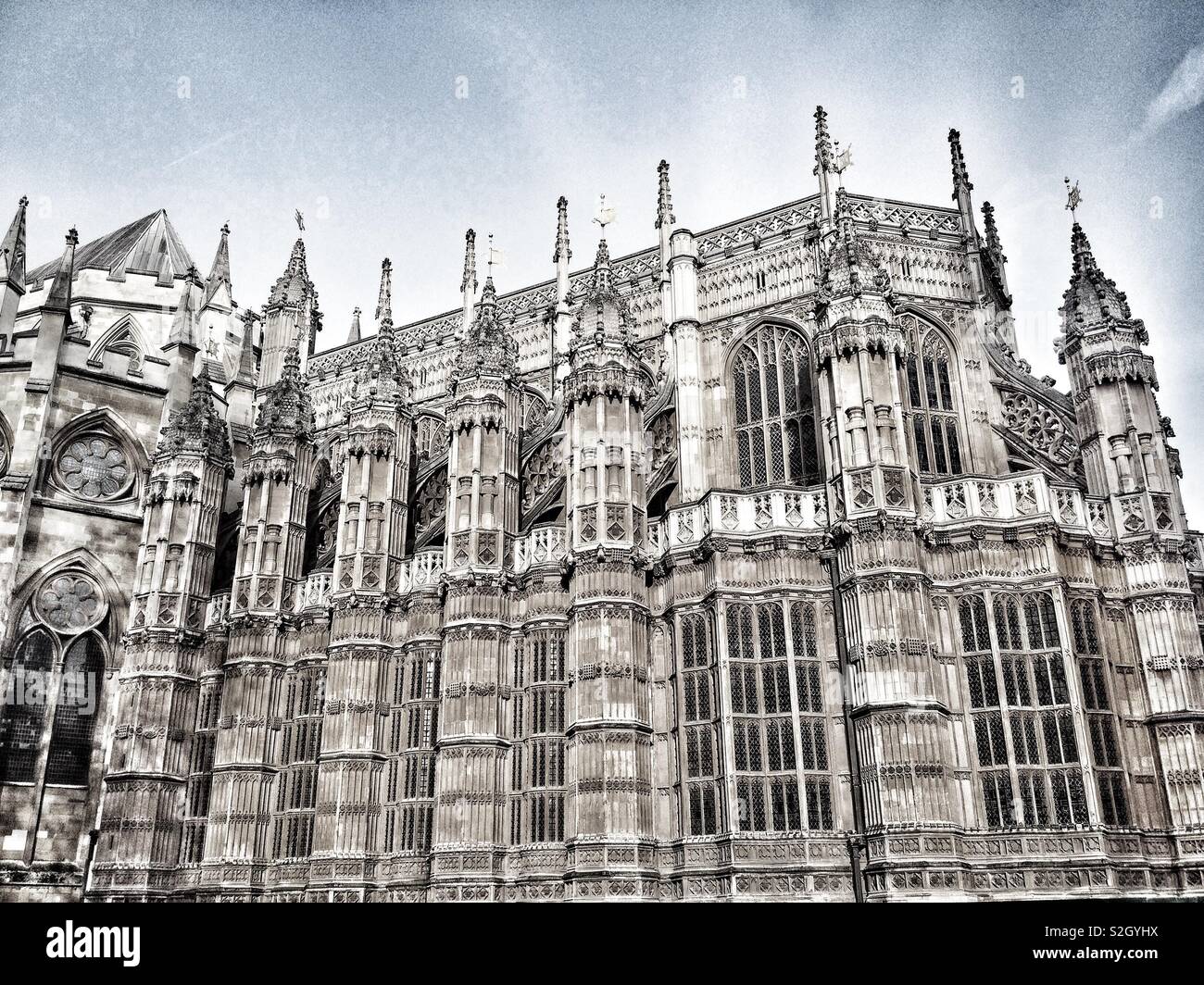 Die gotische Architektur der Henry VII Marienkapelle von Westminster Abbey in London, England Stockfoto