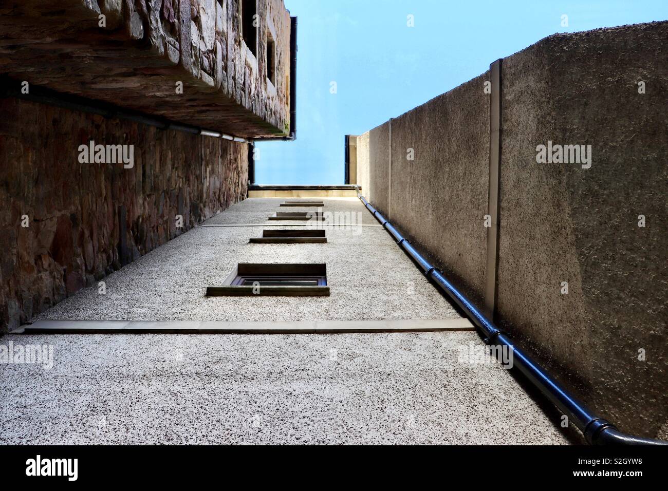Abstrakte Sicht von Edinburgh Apartment Gebäude Stockfoto