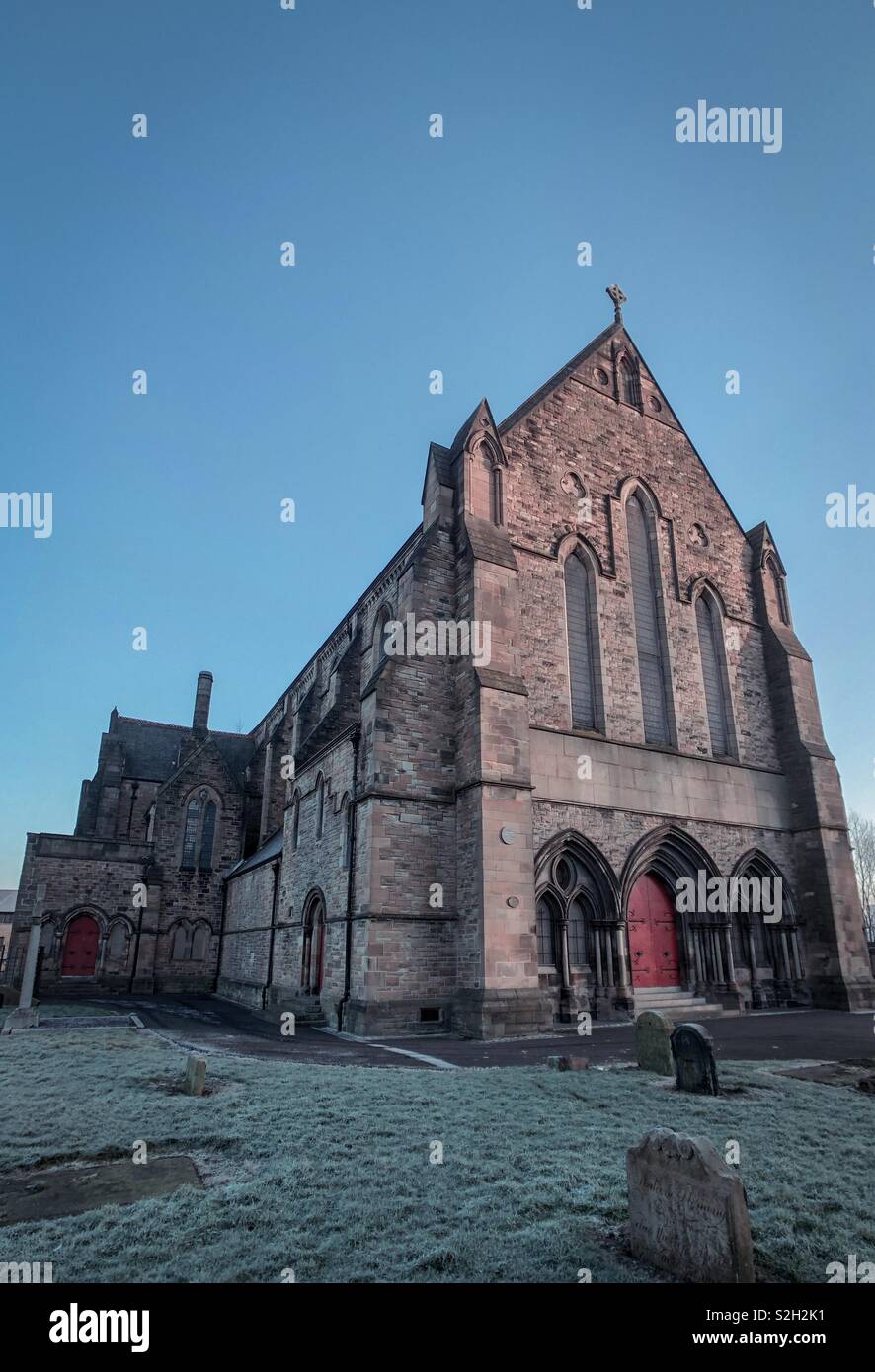 Govan alte Pfarrkirche an einem frostigen Morgen. Glasgow. Schottland. UK. Stockfoto