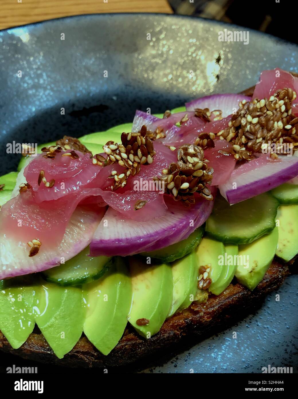 Das am besten aussehende avocado Toast in Los Angele. Stockfoto
