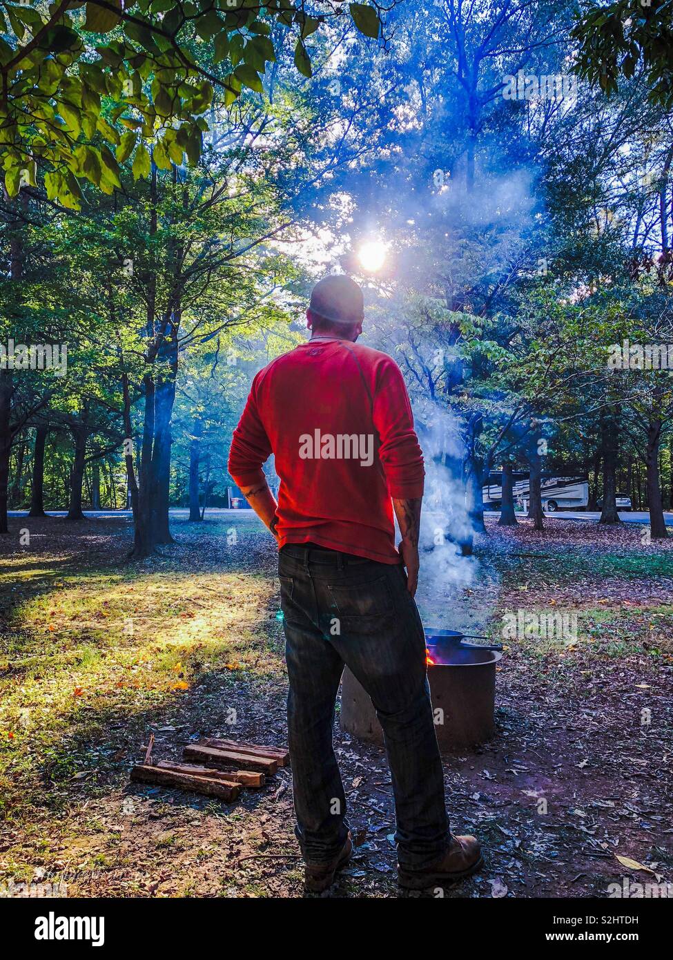 Feuer und Sonne Stockfoto