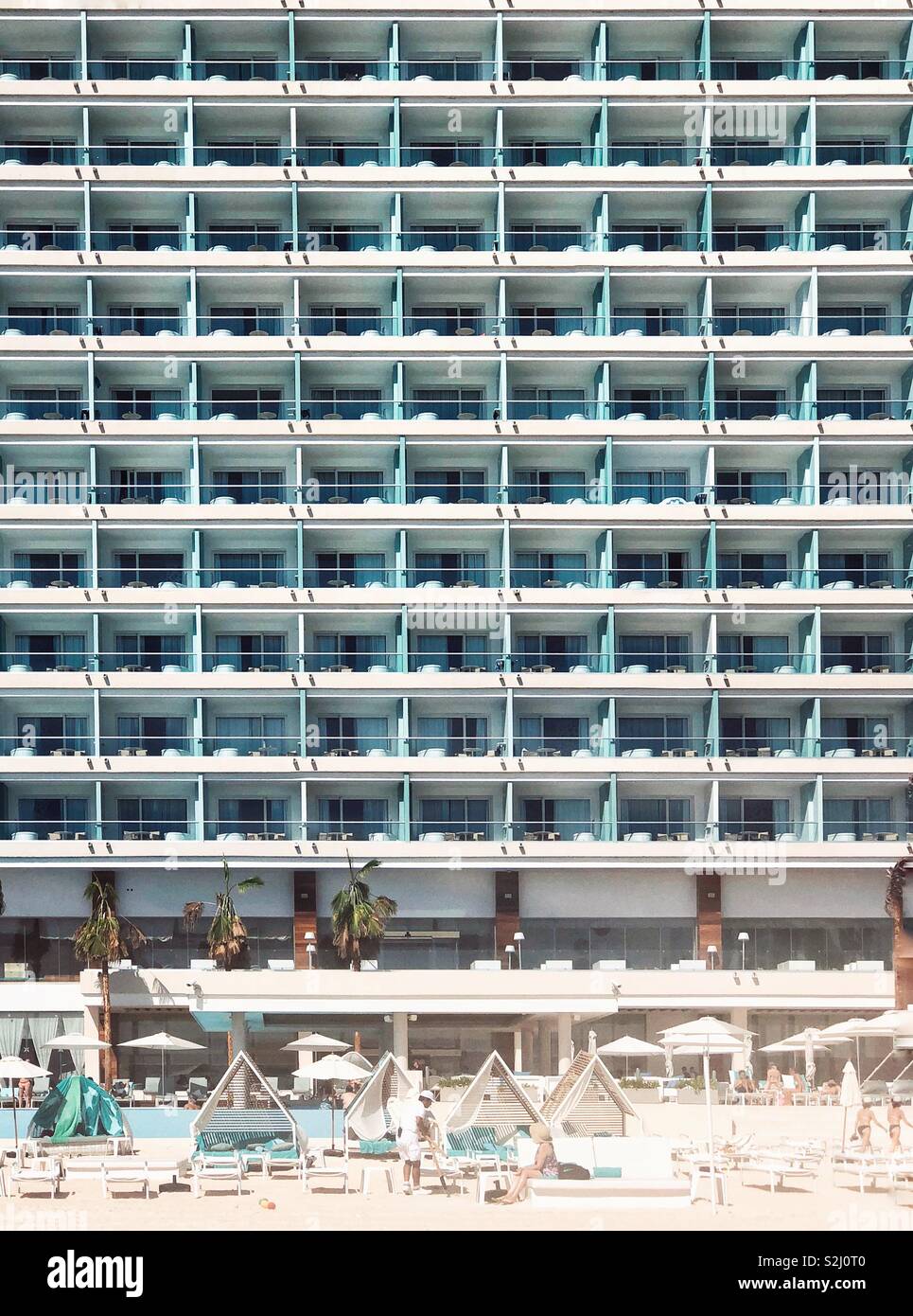 Eines der Hotels, Hotel Zone, Cancun, Mexiko - Smartphone-aufgenommenes Stockfoto