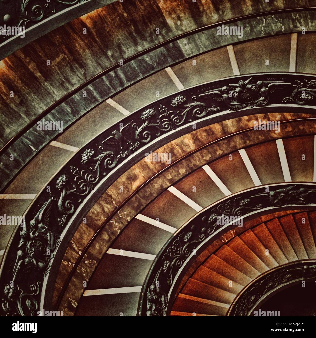 Die bramante Treppe in den Vatikanischen Museen, Rom Stockfoto