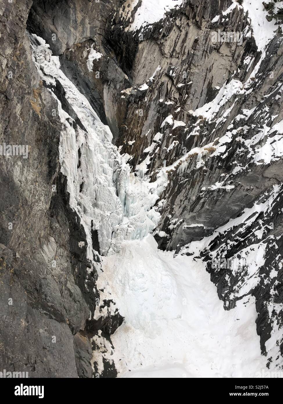 Bear Creek gefroren fällt in Ouray, Co Stockfoto