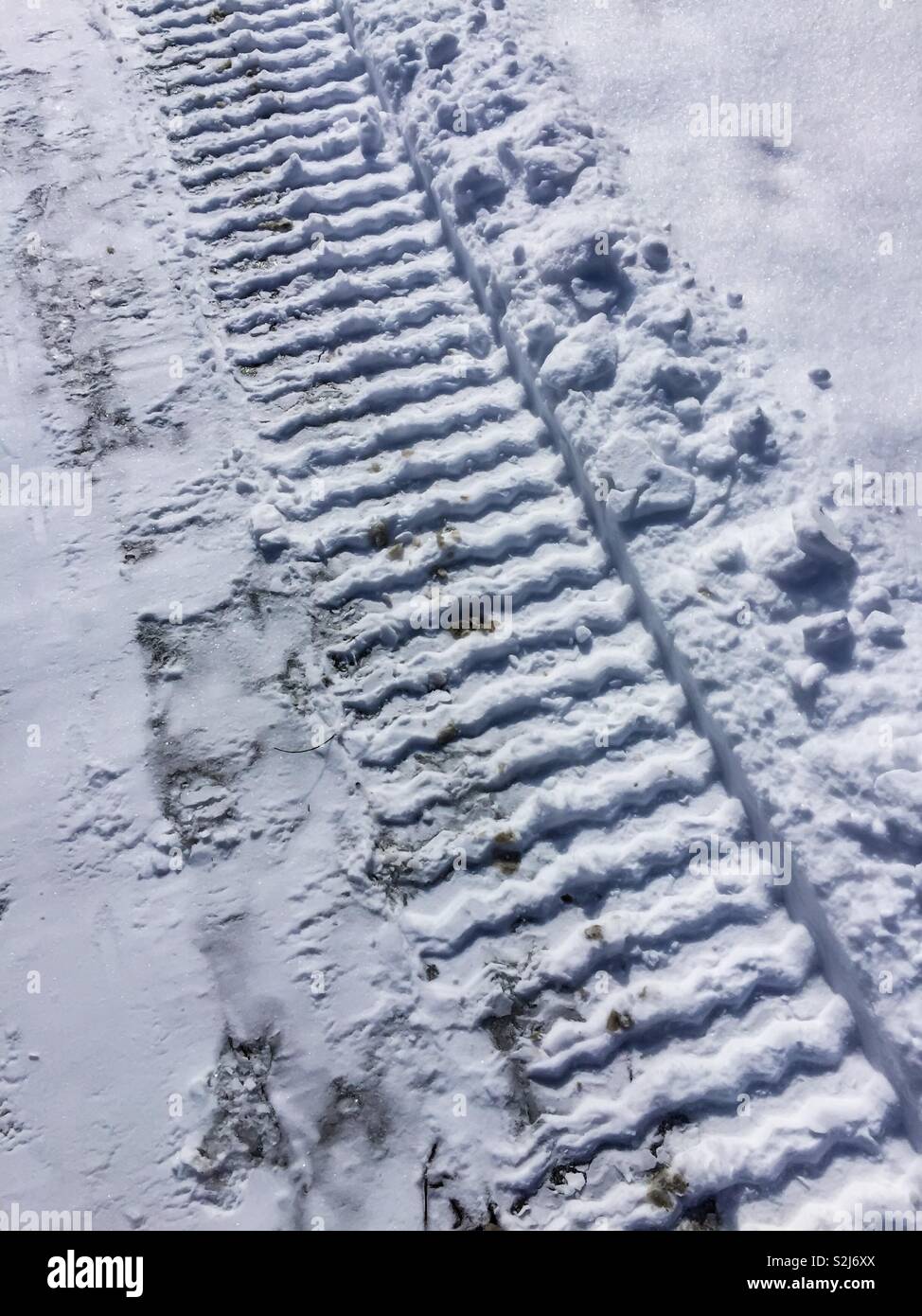 Tread Marks im Schnee Stockfoto