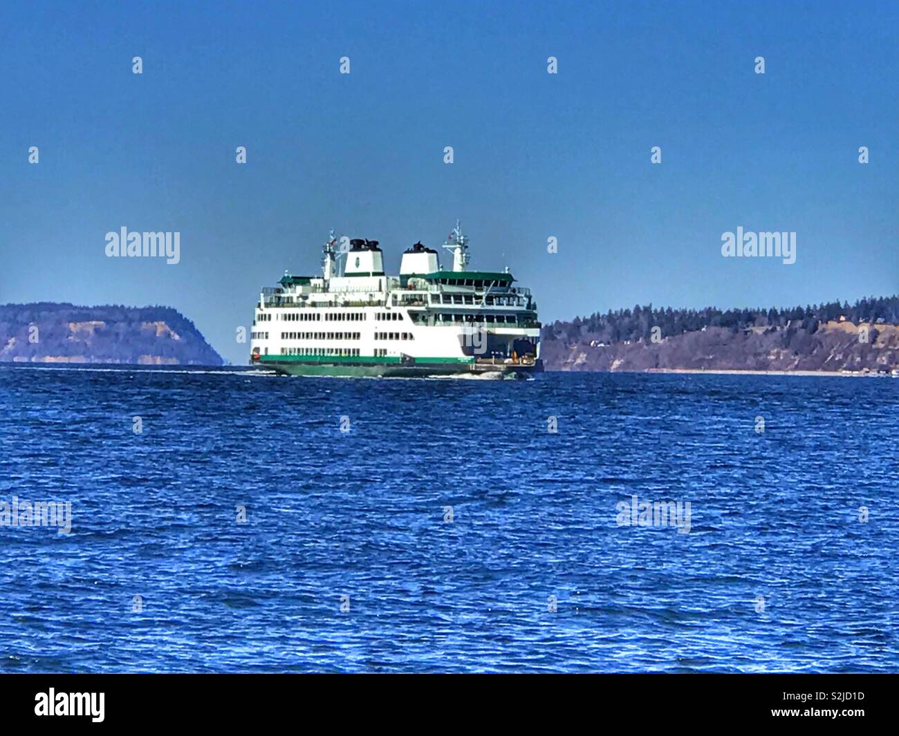 Fähre einen Run in Mukilteo Washington Stockfoto