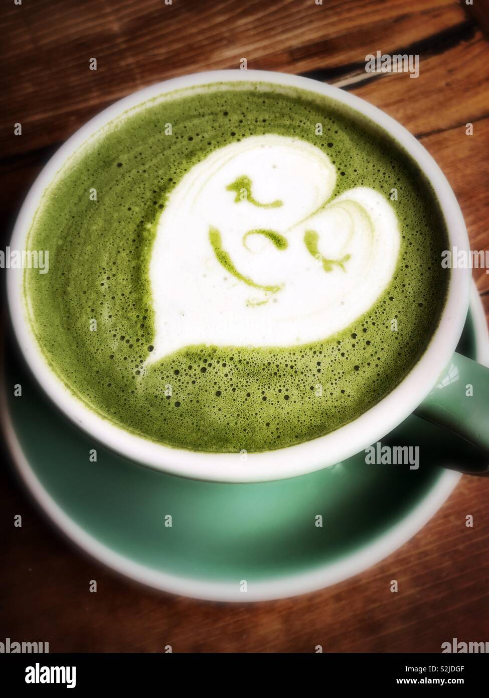 Matcha grüner Tee latte Stockfoto