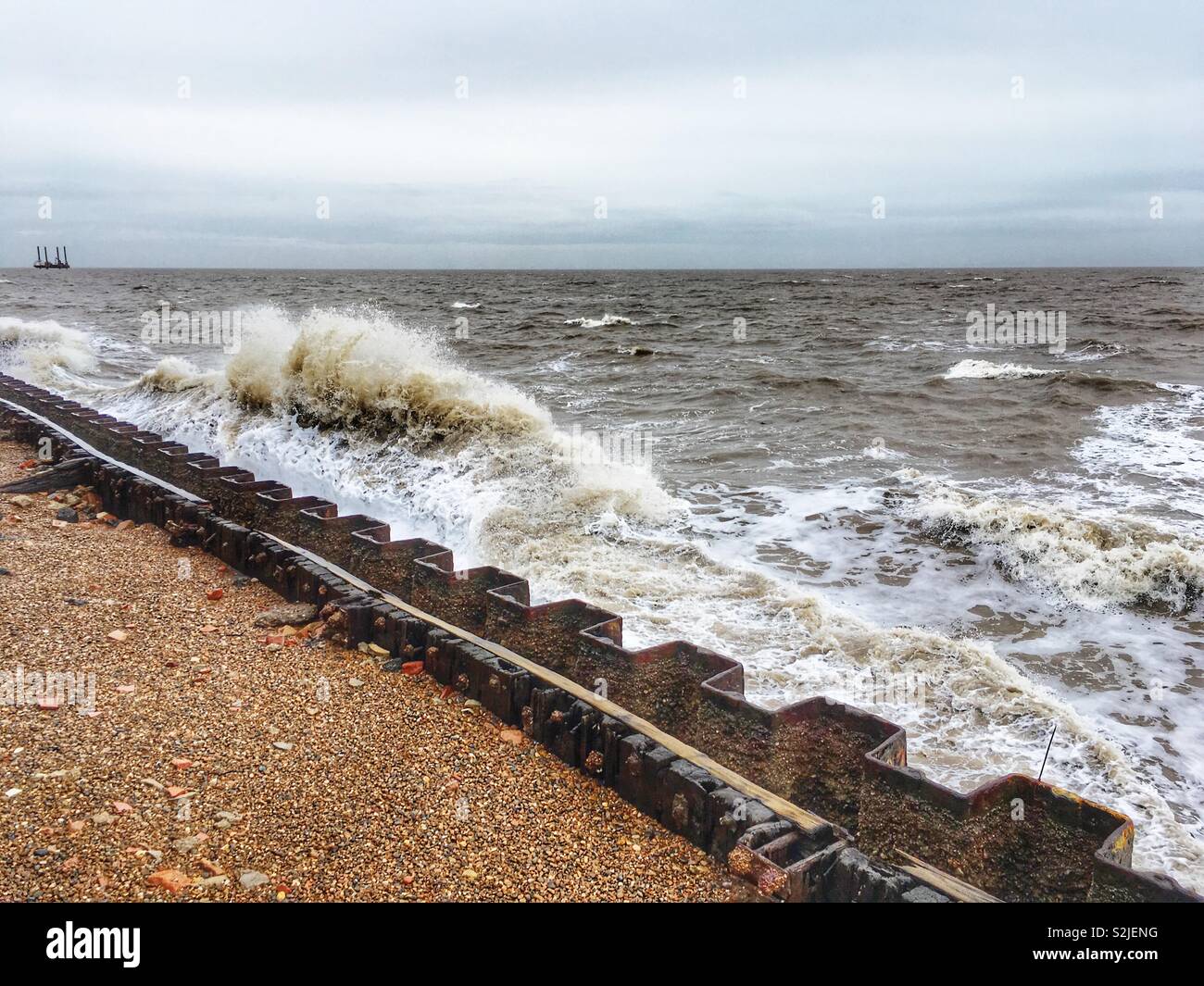 Raue See - Smartphone-aufgenommenes Stockfoto