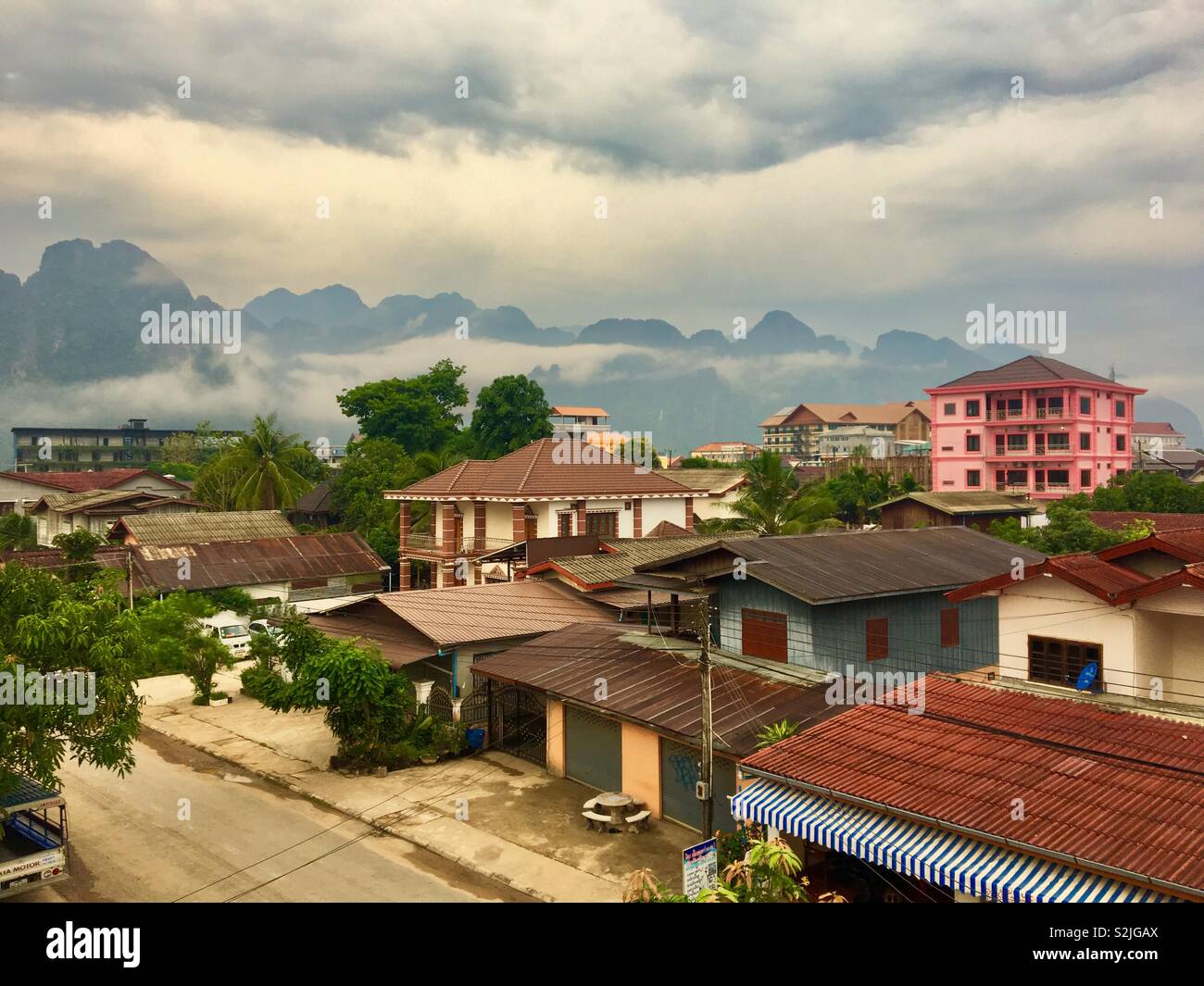 Vang Vieng Laos Stockfoto