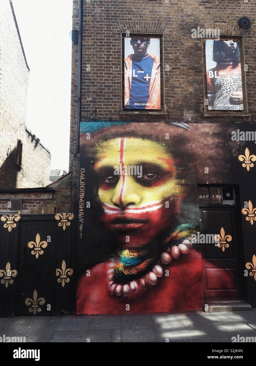 Street Art um Brick Lane, London Stockfoto