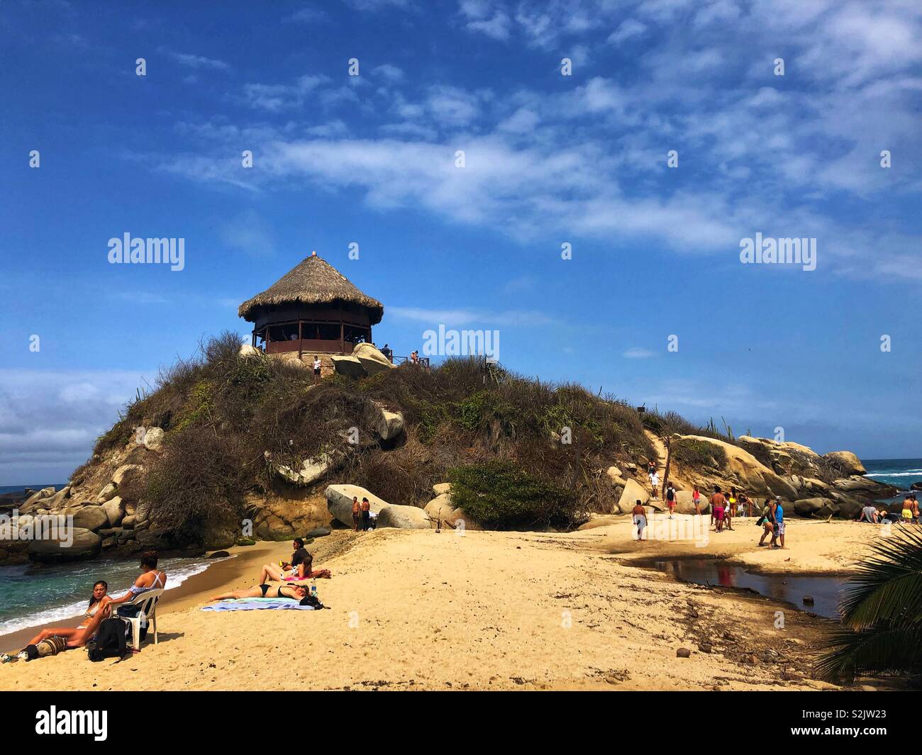Cabo San Juan im Tayrona Park, Kolumbien. Stockfoto