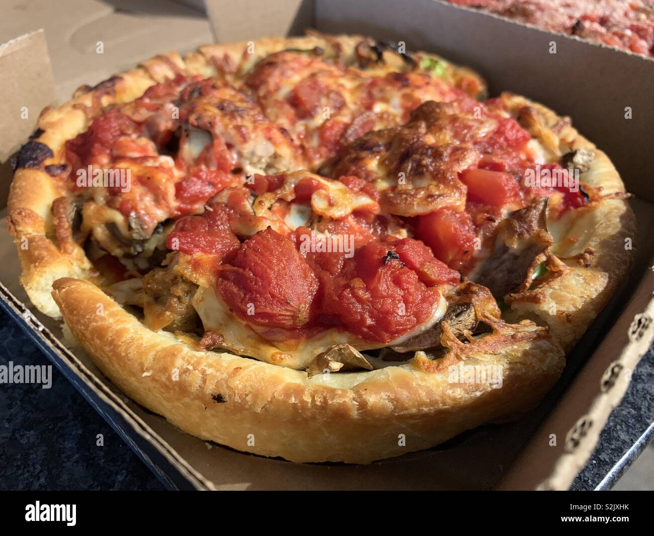 Chicago Style Mini Pizza Stockfoto