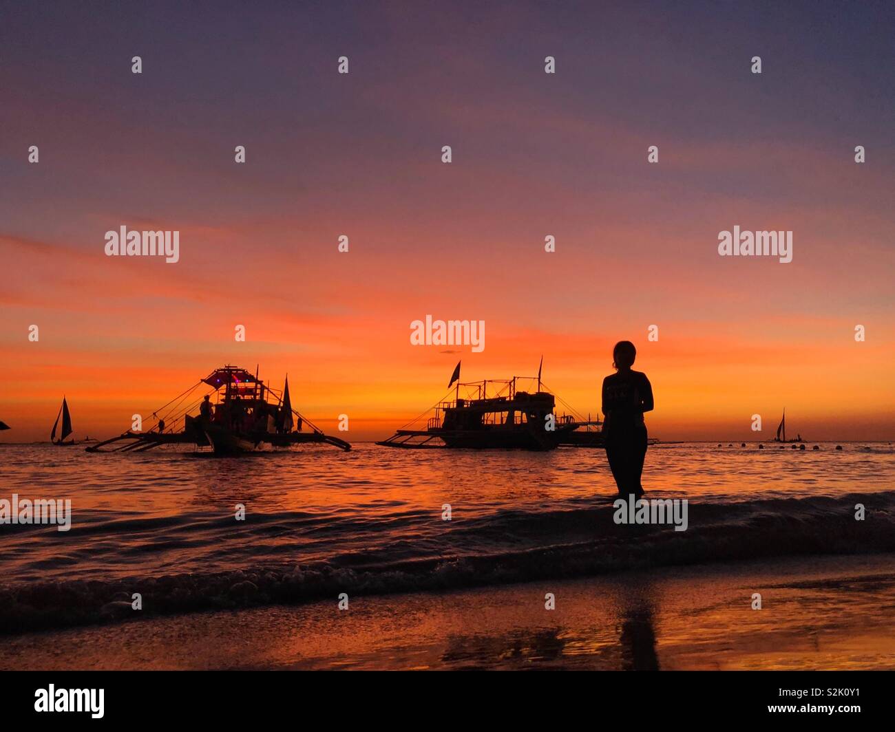 Am Ende des Tages - Smartphone-aufgenommenes Stockfoto