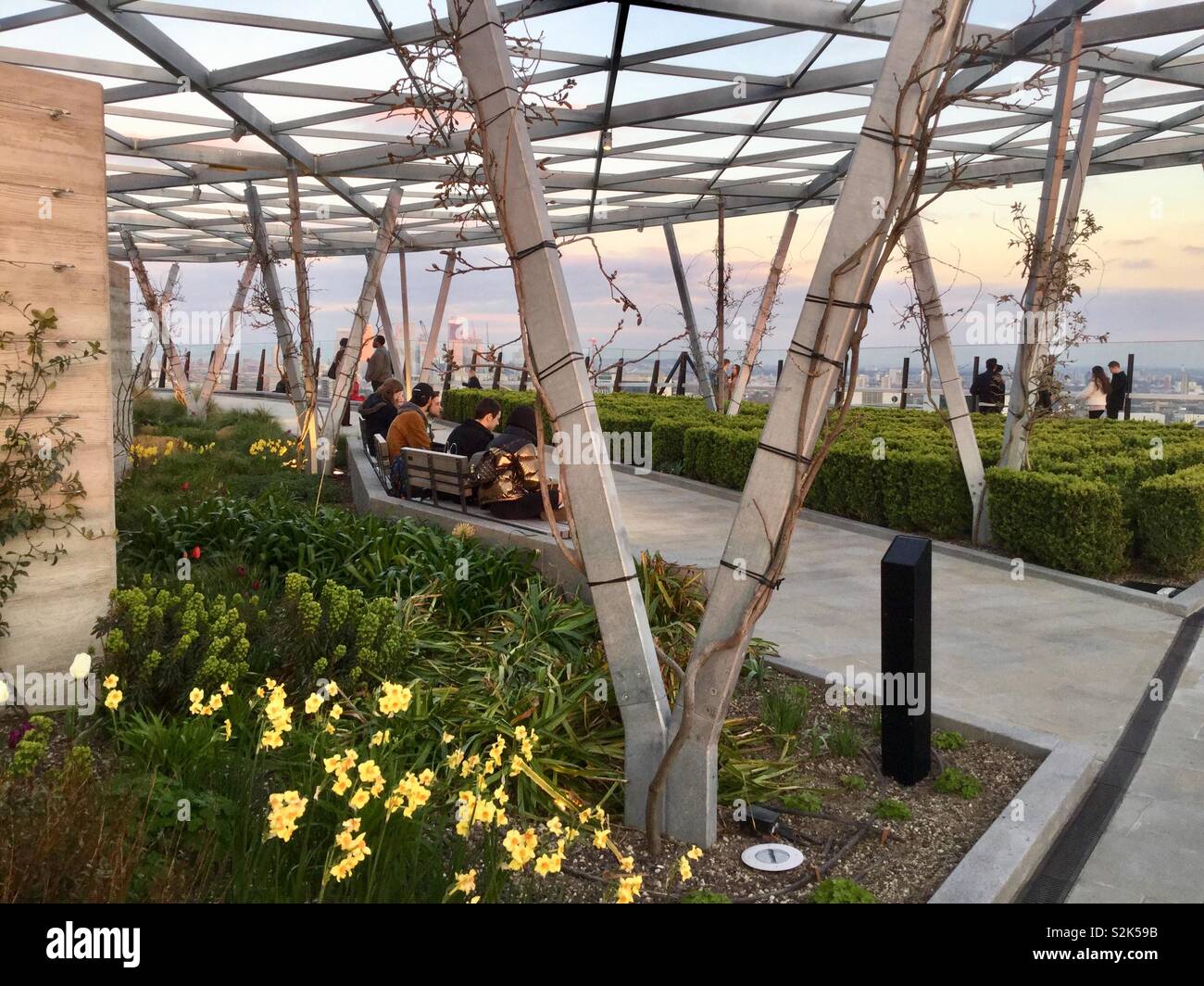 Die Aussicht von London Sky Garden bei 120 Stockfoto